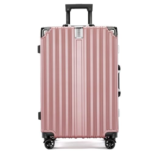 WLFKL Koffer Retro Antikollisions-Aluminiumrahmen-Trolley-Koffer Anti-Fall-Ladeanschluss-Koffer for Männer und Frauen Hartschalenkoffer(Pink,20cm) von WLFKL