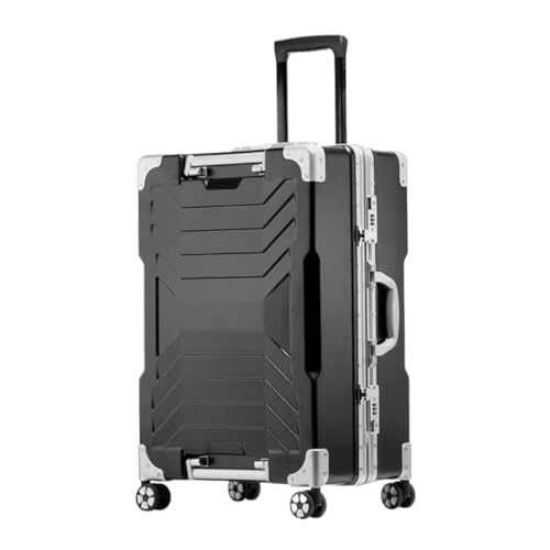 WLFKL Koffer Robuster Und Verdickter -Koffer, Passwort-Koffer for Herren, Trolley-Koffer Mit Flugzeugrad for Damen Hartschalenkoffer(Black,B) von WLFKL