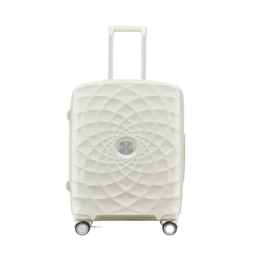 WLFKL Koffer Trolley-Koffer mit Aluminiumrahmen, Universalräder, 24-Zoll-Trolley-Koffer, 26-Zoll-Koffer for Männer und Frauen Hartschalenkoffer(White,20in) von WLFKL