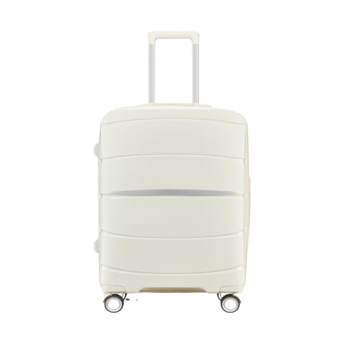 WLFKL Koffer Trolley-Koffer mit Aluminiumrahmen, Universalräder, 24-Zoll-Trolley-Koffer, 26-Zoll-Koffer for Männer und Frauen Hartschalenkoffer(White,28IN) von WLFKL