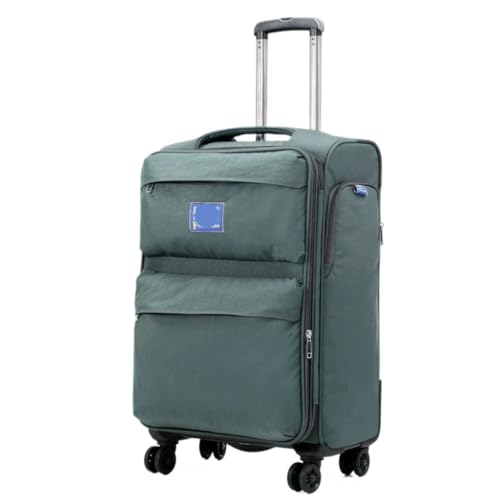 WLFKL Koffer Ultraleichter Oxford-Stoffkoffer, Universal-Rollentrolley, Boarding-Koffer, Canvas-Passwortkoffer Hartschalenkoffer(Green,26IN) von WLFKL