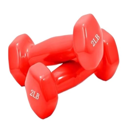 WLFKL dumm Glänzende, In Kunststoff Getauchte Hanteln for Männer Und Frauen, Fitness-Trainingsgeräte, Heim-Arm-Hebe-Arm-Kraft-Hanteln Krafttrainer(Red,8kg) von WLFKL