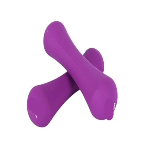 WLFKL dumm Olympische, Kunststoffbeschichtete Knochenhanteln for Mädchen, Kleine Asiatische Glocken, Heimfitness, Armtrainingsgeräte for Männer Krafttrainer(PurpleA,1kg) von WLFKL