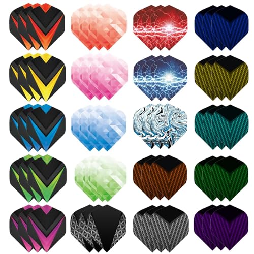 WLHGH Dart Flights, 60 Stück Dart Zubehör Set PET Standard Zubehör für Darts, Dart Flights Slim Dart Flights Set für Soft Dartpfeile und Steel Dartpfeile WLHGH Dart Flights, 60 Stück Dart Zubehör Set PET Standard Zubehör für Darts, Dart Flights Slim Dart Flights Set für Soft Dartpfeile und Steel Dartpfeile von WLHGH