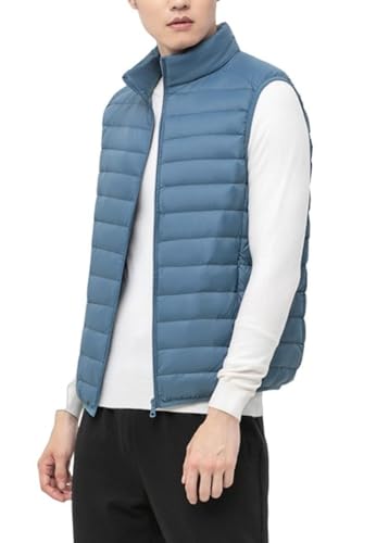 Leichte Daunenweste für Herren,Stehkragen,Körperwärmer,Daunenweste,ärmellos,wattierte Jacke,gepolsterte Steppwesten für Herren,gepolsterte Puffa Jacke,verstaubare ultraleichte Daunenweste,Hellblau,S Leichte Daunenweste für Herren,Stehkragen,Körperwärmer,Daunenweste,ärmellos,wattierte Jacke,gepolsterte Steppwesten für Herren,gepolsterte Puffa Jacke,verstaubare ultraleichte Daunenweste,Hellblau,S von WLLDDDIU