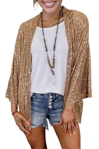WLLDDDIU Bolero für Damen,glänzendes Pailletten Design,Kurze Oberteile,Lange Ärmel,Strickjacke,vorne offen,durchsichtig,Schulterjacke,Umhang,Abendparty,Vertuschung für Kleider,Aprikose,S WLLDDDIU Bolero für Damen,glänzendes Pailletten Design,Kurze Oberteile,Lange Ärmel,Strickjacke,vorne offen,durchsichtig,Schulterjacke,Umhang,Abendparty,Vertuschung für Kleider,Aprikose,S von WLLDDDIU