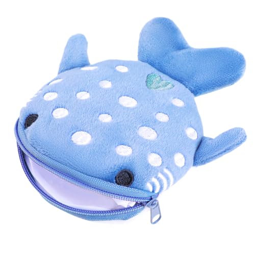 WLLHYF Shark Coin Purse Mini Cute Change Geldbörsen Kleine Cartoon Münze Pouch Lustige Reißverschluss Kosmetiktasche Kopfhörer Brieftasche Kleine Gegenstände Taschen für Frauen Shark Geldbörse (Blau) von WLLHYF