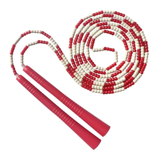 2PCS Springseil Weiche Perlen Segmentiert Länge Einstellbar Springseil Workout Ausrüstung Springen Fuß Unisex Kinder Single Rope Skipping(2PCS Red) von WLTYSM