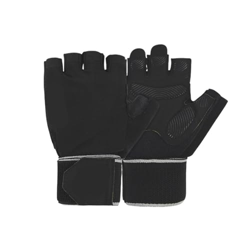 WLTYSM 1Pair Sports Gym Fitness Gloves Men and Women Weightlifting Breathable Non-Slip Silicone Half-Finger Cycling Motorcycle Gloves Turnhandschuhe(L) von WLTYSM