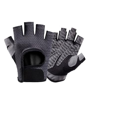 WLTYSM Half-Finger Weightlifting Gloves Unisex Non-Slip Shock-Absorbing Breathable Gym Sport Hand Protection Fitness Equipment Turnhandschuhe(Gray,L) von WLTYSM