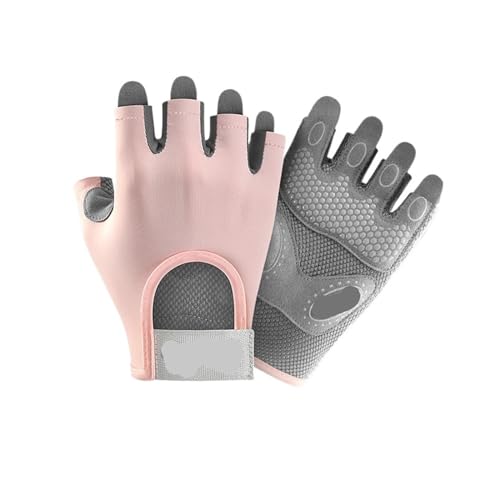 WLTYSM Women Teens Fitness Exercise Non-Slip Shockproof Half Finger Gym Yoga Gloves Wear-Resistant Breathable Anti-Cocoon Sports Gloves Turnhandschuhe(Dark Pink,S) von WLTYSM