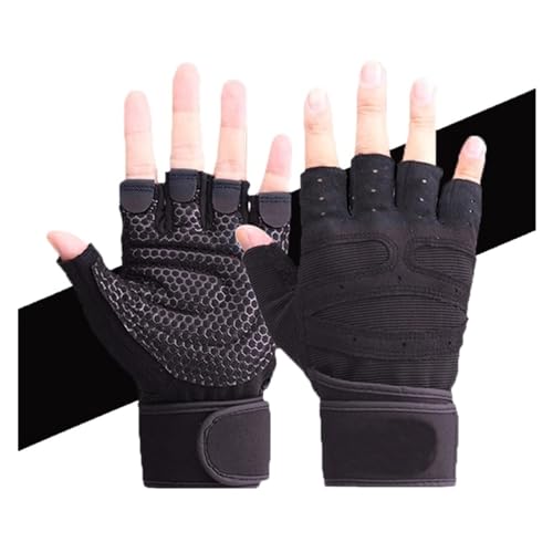 Weight Lifting Fitness Gloves for Men and Women Gym Cycling Yoga Bodybuilding Training Breathable Anti-Slip Half Finger Gloves Turnhandschuhe(Black1,M) von WLTYSM