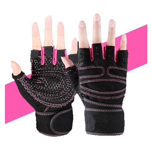 Weight Lifting Fitness Gloves for Men and Women Gym Cycling Yoga Bodybuilding Training Breathable Anti-Slip Half Finger Gloves Turnhandschuhe(Pink,M) von WLTYSM