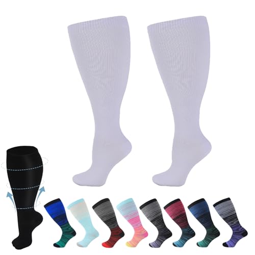 Everstride Compression Socks for Women Wide Calf, Everstride Advanced Wide Compression Socks for Pain Relief (C,L) von WLWWCX