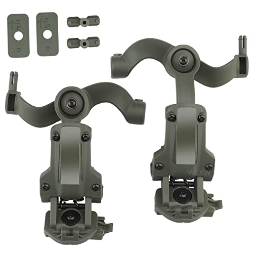 Multi-Angle Rotation Tactical Helm Rail Adapter Für Taktische Headset Fit OPS Core ARC Und Team Wendy M-LOK Rail,Grün von WLXW