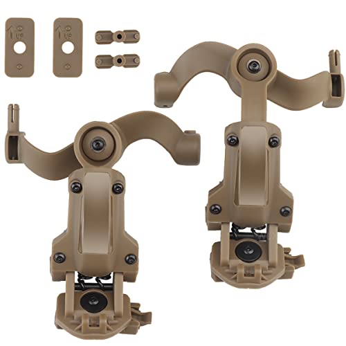 Multi-Angle Rotation Tactical Helm Rail Adapter Für Taktische Headset Fit OPS Core ARC Und Team Wendy M-LOK Rail,Tan von WLXW