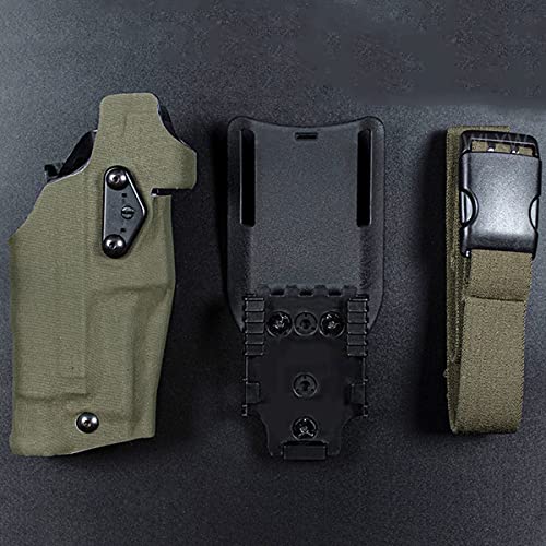 WLXW Tactical Airsoft Holster Airsoft Rechtshänder Holster Für Glock 17/19 Kompatibel Mit X300 Lights Holster QLS Quick Mount Adapter Leg Shroud Drop,Grün von WLXW