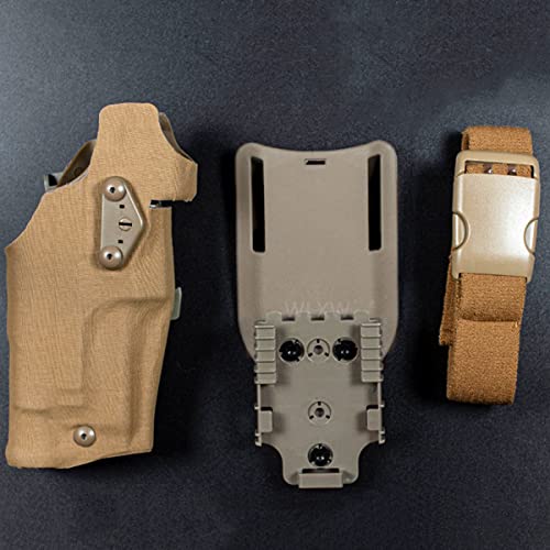 WLXW Tactical Airsoft Holster Airsoft Rechtshänder Holster Für Glock 17/19 Kompatibel Mit X300 Lights Holster QLS Quick Mount Adapter Leg Shroud Drop,Tan WLXW Tactical Airsoft Holster Airsoft Rechtshänder Holster Für Glock 17/19 Kompatibel Mit X300 Lights Holster QLS Quick Mount Adapter Leg Shroud Drop,Tan von WLXW