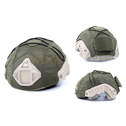 WLXW Fast Helmüberzug Outdoor Sports Military Ballistic High Cut Taktischer Schutzhelmüberzug Stoff,Grün von WLXW