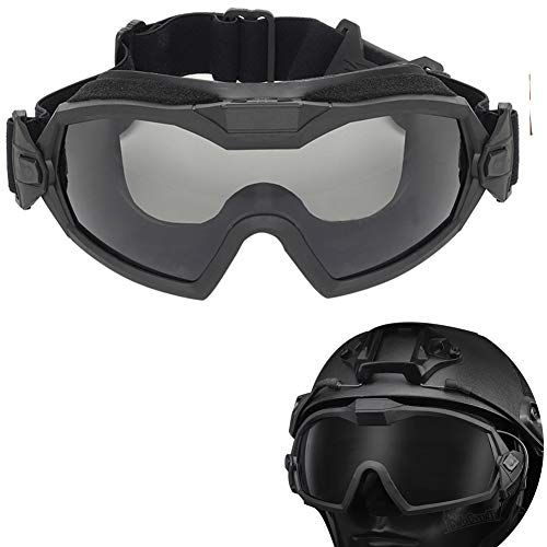 WLXW Taktische Nebelsichere Schutzbrille Mit Lüfter Für Airsoft Paintball Im Freien Militärsport Jagd- und Schießschutzbrille Ski Snowboard Bike Sport,Schwarz WLXW Taktische Nebelsichere Schutzbrille Mit Lüfter Für Airsoft Paintball Im Freien Militärsport Jagd- und Schießschutzbrille Ski Snowboard Bike Sport,Schwarz von WLXW