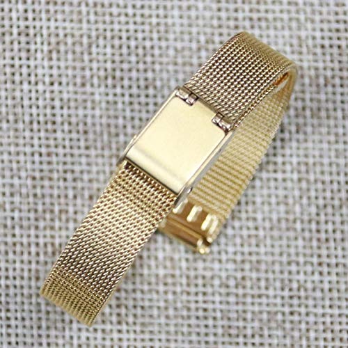 NedLoN Uhr Armband Metall Edelstahl Mesh Armband Armband Verstellbare Länge Schnellverschluss Damen Stahlband, Silberfarbe-16mm für Männer und Frauen von NedLoN