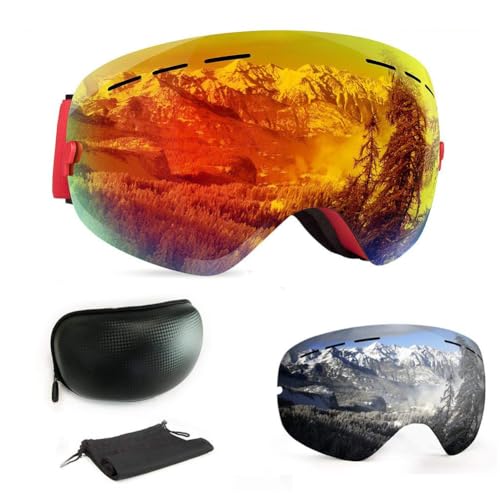 WLZP Skibrille, Snowboard-Maske, UV400 und Anti-Beschlag-Maske, doppelt beschichtet, Skibrille für Männer und Frauen, geeignet für Skifahren, Snowboarden, Eisklettern, Alpenski von WLZP