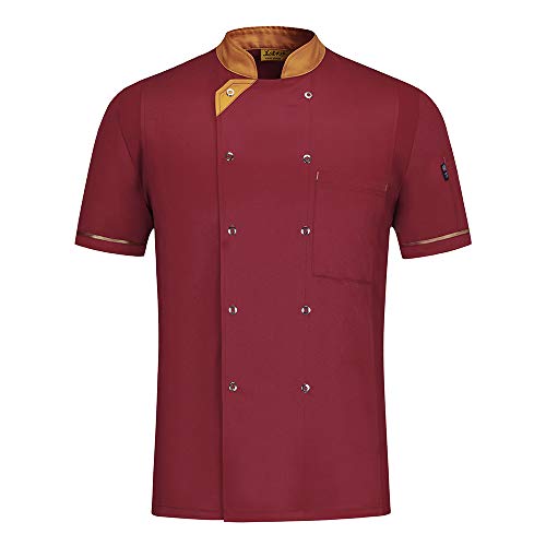 WMOFC Kochjacke,Chef Uniform, Herren Damen Kurzarm Baumwolle Küchen Koch Jacke, Kostüm Restaurant Hotel Cafe Chef Mantel,Rot,XXL WMOFC Kochjacke,Chef Uniform, Herren Damen Kurzarm Baumwolle Küchen Koch Jacke, Kostüm Restaurant Hotel Cafe Chef Mantel,Rot,XXL von WMOFC