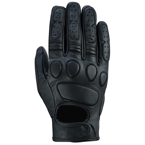 Leichte Motorradhandschuhe für Scooter, Chopper, Custom und Café Racer Motorrad Sommer Handschuhe Herren Motorrad Handschuhe (Black, 3XL) von WMW WALI MOTO WEAR