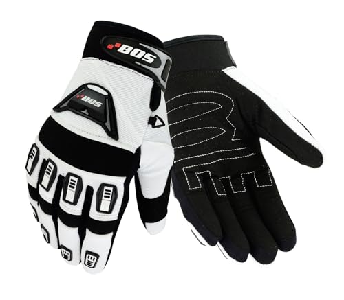 WMW WALI MOTO WEAR Motorradhandschuhe Fahrrad Sport Gloves Sommer Motorrad Handschuhe MX MTB DH FR - Langlebige, Flexible Materialien, belüftete Unisex-Handschuhe (White, XS) von WMW WALI MOTO WEAR