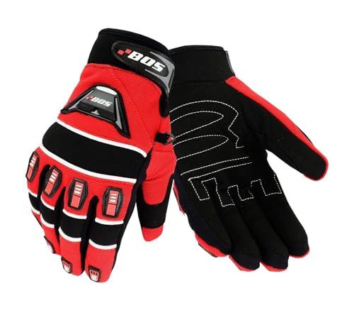 WMW WALI MOTO WEAR Motorradhandschuhe Fahrrad Sport Gloves Sommer Motorrad Handschuhe Vollfinger Fahrradhandschuhe Männer Kompatibel MTB Handschuhe für Herren Damen (RED, 2XL) von WMW WALI MOTO WEAR