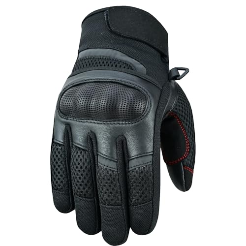 WMW WALI MOTO WEAR Motorradhandschuhe Herren, Motorrad Handschuhe Sommer mit Knöchelprotektor Amtungsaktive Sport Handschuhe Motocross Handschuhe (Black, L) von WMW WALI MOTO WEAR