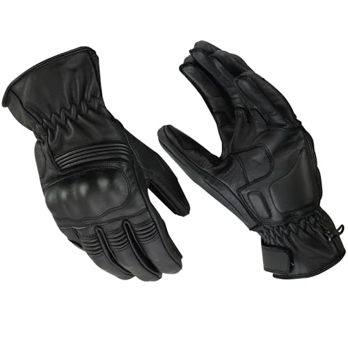 WMW WALI MOTO WEAR Motorradhandschuhe Leder Sommer Motorrad Handschuhe Biker Motorrad Chopper Handschuhe Herren MotorradHandschuhe (Black, M) von WMW WALI MOTO WEAR