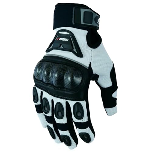 WMW WALI MOTO WEAR Motorradhandschuhe für Herren und Damen, Sommer Motorradhandschuhe mit Knöchelprotektor, Atmungsaktive Sporthandschuhe für Motorrad,Motorrad Roller Handschuhe (White, XL) von WMW WALI MOTO WEAR