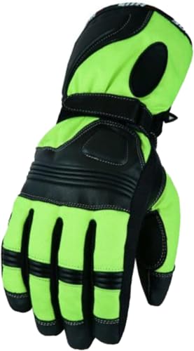 WMW WALI MOTO WEAR Motorradhandschuhe für Herren und Damen–Winterhandschuhe für Motorradfahrer,Wasserdicht,Winddicht,Warm, Thinsulate,für Reiten und Motorsport,Biker Handschuhe (Green, XL) von WMW WALI MOTO WEAR