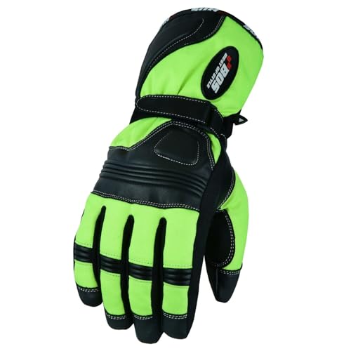 WMW WALI MOTO WEAR Winter Motorradhandschuhe Wasserdicht und Winddicht für Herren und Damen - Warme Outdoor-Handschuhe für Motorradfahren, Skifahren und Wandern (Green, 2XL) von WMW WALI MOTO WEAR