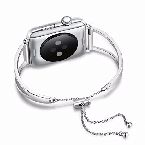 Metall Uhrenarmband Kompatibel mit Apple Watch Serie 8 45mm, Damen Mädchen Bling Glitzer Armbänder Edelstahl Ersatz Bracelet Armband Kompatibel mit iWatch 49mm 45mm 44mm 42mm Serie 9 8 7 6 5 4 3 2 1 von WNHTFAC