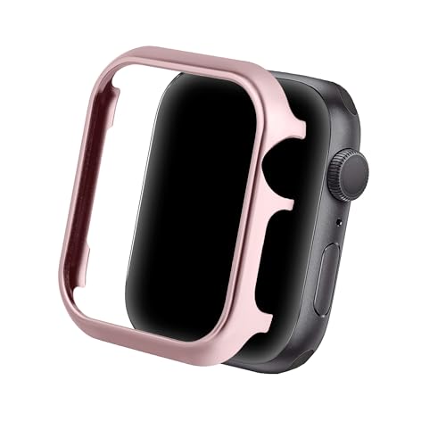 Uhrgehäuse Rosa Kompatibel mit Apple Watch Ultra 2 49mm, Bling Glitzer Uhr Schutz Hülle Stoßfest Kratzfest Metall Etui Aluminium Bumper Case Schutztasche Kompatibel mit Apple Watch 49mm Ultra 2/1 von WNHTFAC