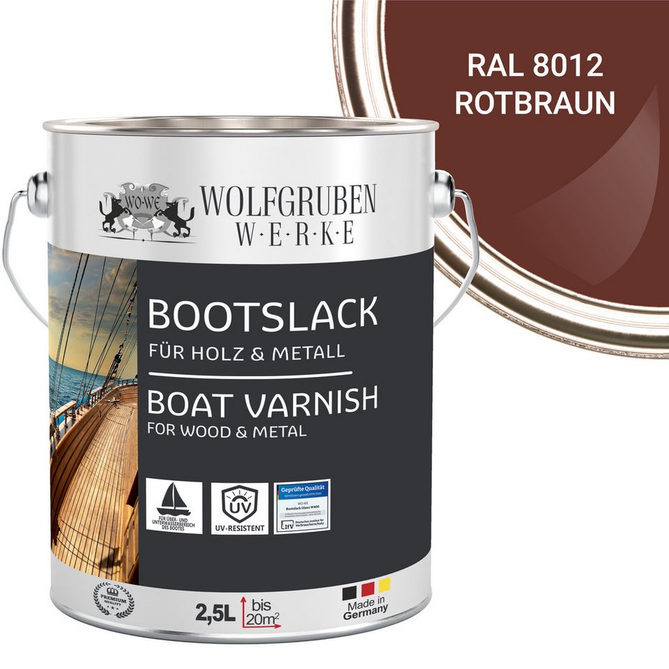 WO-WE Lack Bootslack Schiffslack Parkettlack Yachtlack W400, 0,75-5L, Seidenglänzend, Lösemittelbasis WO-WE Lack Bootslack Schiffslack Parkettlack Yachtlack W400, 0,75-5L, Seidenglänzend, Lösemittelbasis von WO-WE