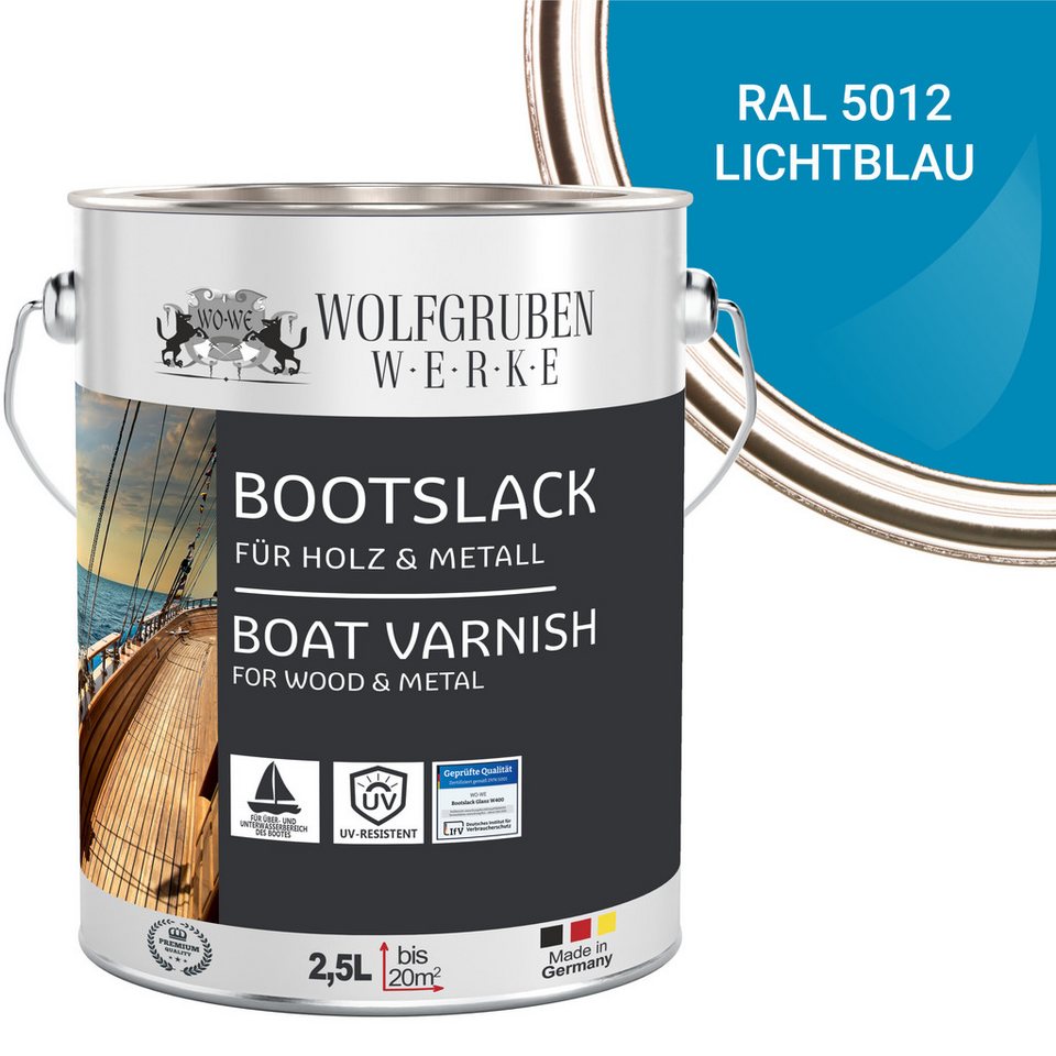 WO-WE Lack Bootslack Schiffslack Parkettlack Yachtlack W400, 0,75-5L, Seidenglänzend, Lösemittelbasis von WO-WE