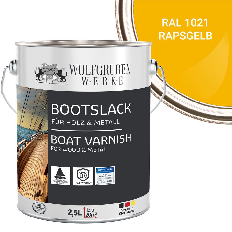 WO-WE Lack Bootslack Schiffslack Parkettlack Yachtlack W400, 0,75-5L, Seidenglänzend, Lösemittelbasis WO-WE Lack Bootslack Schiffslack Parkettlack Yachtlack W400, 0,75-5L, Seidenglänzend, Lösemittelbasis von WO-WE