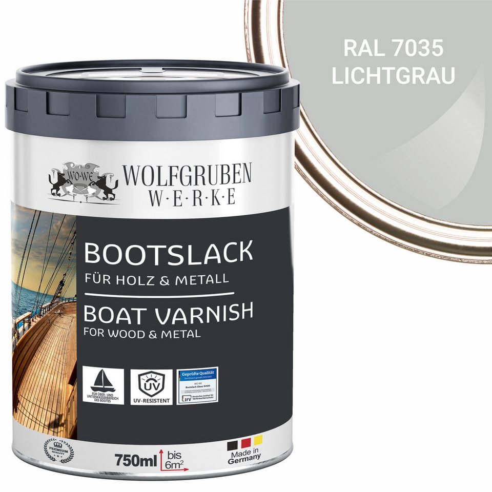 WO-WE Lack Bootslack Schiffslack Parkettlack Yachtlack W400, 0,75-5L, Seidenglänzend, Lösemittelbasis WO-WE Lack Bootslack Schiffslack Parkettlack Yachtlack W400, 0,75-5L, Seidenglänzend, Lösemittelbasis von WO-WE