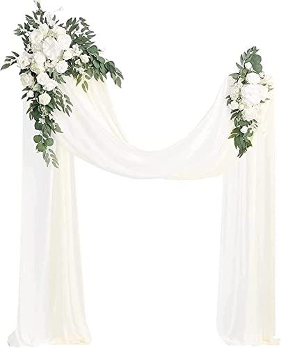 WODAMOYUAN 4er-Pack Blumensets für Hochzeitsbögen, 2 künstliche Rosengirlanden mit Hochzeitsbogen-Drapierung für die Dekoration von Hochzeitsfeiern und Babyparty-Kulissen von WODAMOYUAN