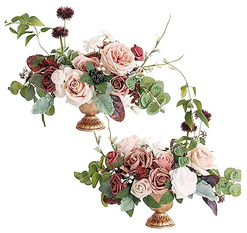 WODAMOYUAN Blumenbälle für Hochzeiten als Tafelaufsätze, Blumenstrauß mit künstlichen Blumenbällen, künstliche Tafelaufsätze für Hochzeiten als Dekoration für die Party zu Hause zum Valentinstag von WODAMOYUAN