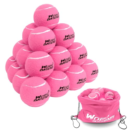 WOED BATENS 24 x 48 Packungen Premium-Tennisbälle für Training, Tennisbälle für Hunde, inklusive Tragetasche (gelb, langlebig, hochelastisch) (24 Packungen, Rosa) von WOED BATENS