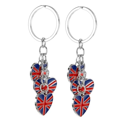 WOFASHPURET 2St Schlüsselanhänger mit britischer Flagge London Souvenir geldbörse England Flagge schlüsselanhanger Taschenzubehör Charms Schlüsselanhänger Zubehör Charms Zinklegierung von WOFASHPURET