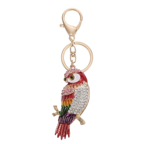 WOFASHPURET Eule Schlüsselanhänger Tier-Geldbörsen-Anhänger Strass Handtasche Schlüsselanhänger eulenschlüsselänger owl Key Holder stylische Schlüsselanhänger Filigrane Schlüsselanhänger rot von WOFASHPURET