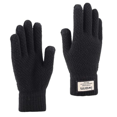 WOFASHPURET Touchscreen Winterhandschuhe Für änner Warm Winddicht Und rutschfest Strickhandschuhe Mit Fleece Futter Für Outdoor Aktivitäten Zufälliges Buchstabenmuster von WOFASHPURET