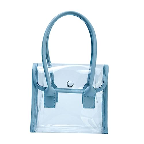 WOFASHPURET Transparente Geleetasche Klare Tasche Umhängetasche Für Damen Trendige Geldbörsen Gelee-geldbörse Für Mädchen Dame Handtasche Transparente Einkaufstasche Damenhandtasche Blue PVC von WOFASHPURET