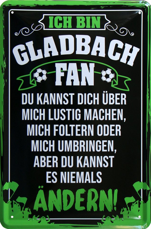 WOGEKA ART Metallbild Ich bin Gladbach Fan - 20 x 30 cm Retro Blechschild Fußball Sport WOGEKA ART Metallbild Ich bin Gladbach Fan - 20 x 30 cm Retro Blechschild Fußball Sport von WOGEKA ART