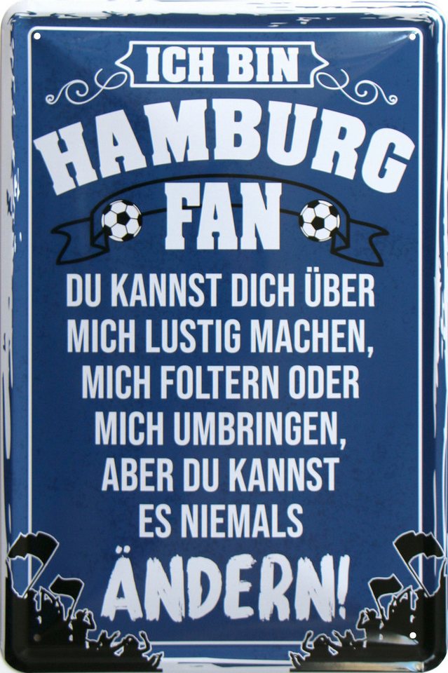 WOGEKA ART Metallbild Ich bin Hamburg Fan - 20 x 30 cm Retro Blechschild Fußball Sport WOGEKA ART Metallbild Ich bin Hamburg Fan - 20 x 30 cm Retro Blechschild Fußball Sport von WOGEKA ART